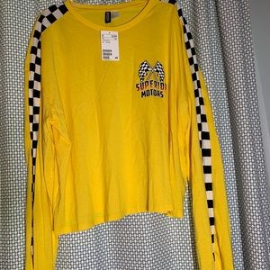 yellow long sleeve top